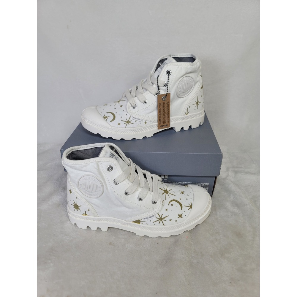 Palladium Pampa Hi Whimsical Celestial Y2K Canvas Sneakers 90s Upcycled Size 8